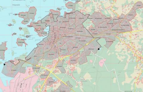 En karta ritad om Brahestad.